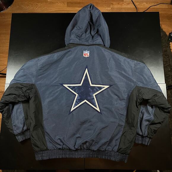 Vintage Logo Athletic NFL Dallas Cowboys Thick Puffer Zip Up Jacket Men’s Sz 2XL - Picture 1 of 7